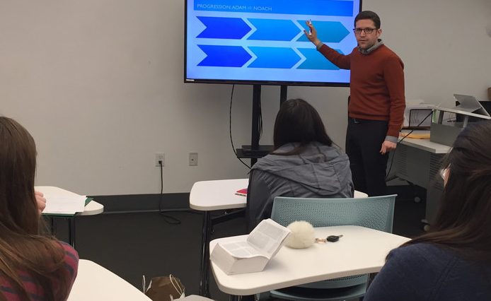 CHANGE: Rabbi David Block responded to student surveys by handing out his slides. Now, students can pay attention and have good notes.