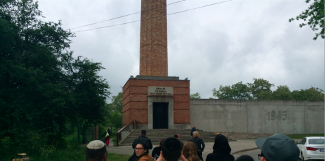 MASSIVE: Seniors in Poland approach the memorial at Lodz.