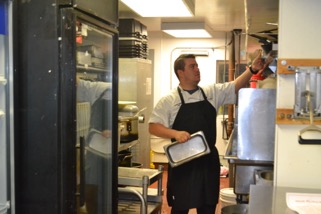 RESTAURANT: Tanabe organizes Mexikosher’s kitchen during the evening rush.