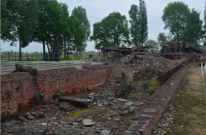 REMAINS: As the Red Army approached at the end of the war, Nazis destroyed this gas chamber in Auschwitz.