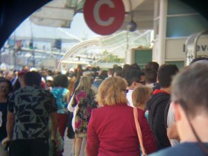 2:07 PM: Photo of the Security line to get into the rally